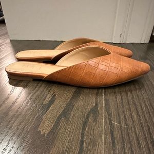 Loft Brown slides in size 7.